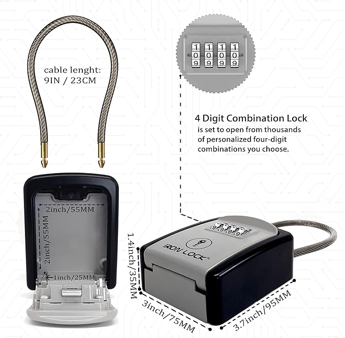 Iron Lock® Key Lock Box Portable - Image 3