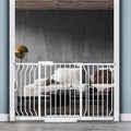 Extra Wide Baby Gate Tension Indoor Safety Gates White Metal Large Pressure by COSENDBABYGATE