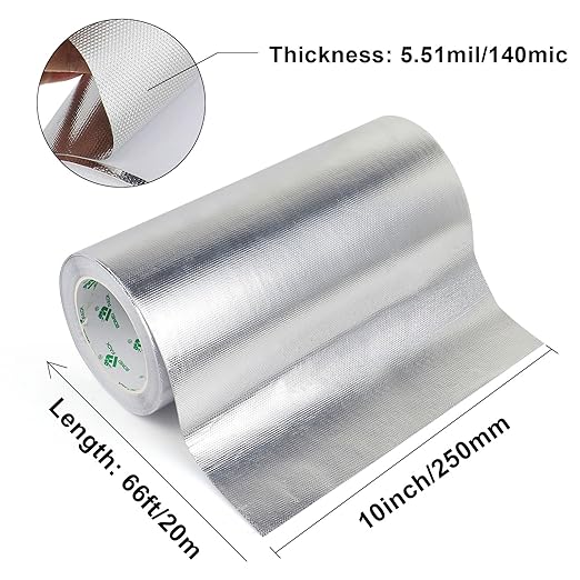BOMEI PACK Adhesive Aluminum Foil Heat Shield Tape Barrier, Fiberglass Thermal - Image 2