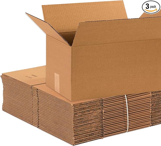 Partners Brand 14x10x8 Corrugated Cardboard Boxes, Storage Box by Partners+Brand
