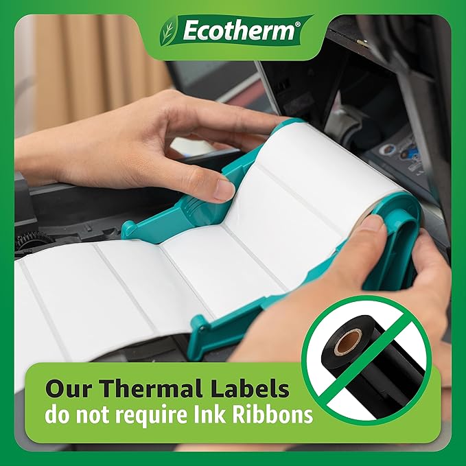 4" x 1" Thermal Labels | 6 Rolls | 15000 Labels | fits Zebra, Offnova Thermal - Image 4