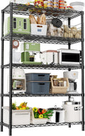 Storage Shelves Heavy Duty, 5-Tier Adjustable Metal Industrial Utility Shelf by ROOMTEC