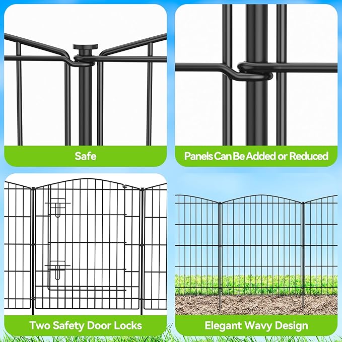INJOPEXI Garden Fence 12 Panels 23.6ft×30in Decorative Garden Fences - Image 6