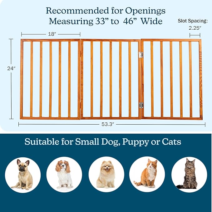 Pet Gate - 3-Panel Indoor Foldable Dog Fence - Image 2