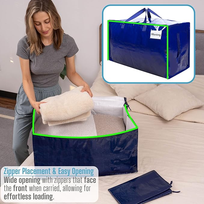VENO 10 Pack Moving Bags and Large Christmas Decoration Storage Bins - Image 3