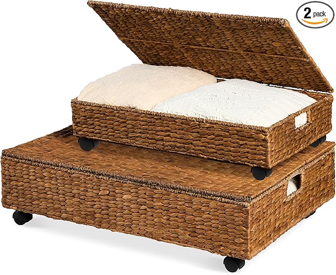 Best Choice Products Under Bed Storage Containers W/Lid, Wheels and Handles by BestChoiceProducts