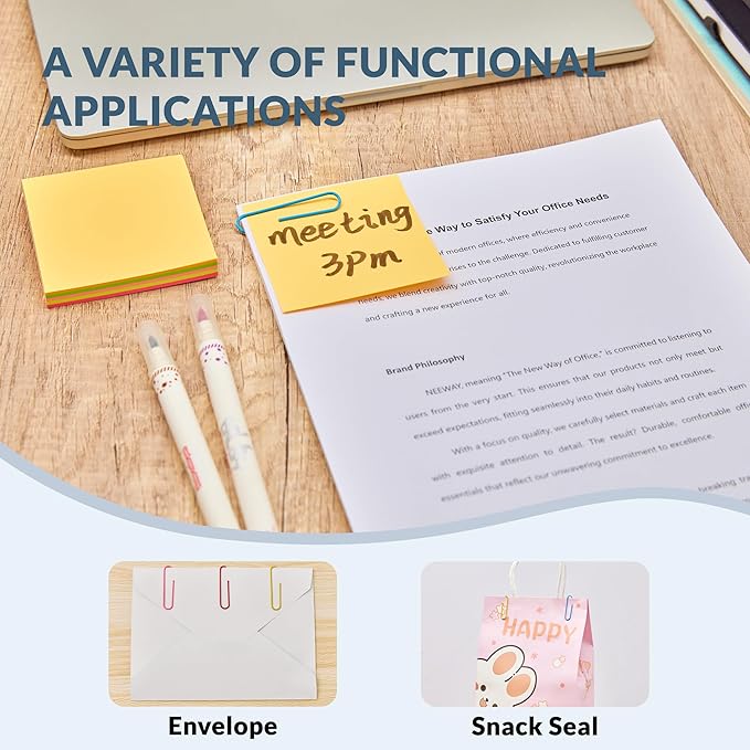 NEEWAY 450pcs Paper Clips Assorted Sizes - Image 6