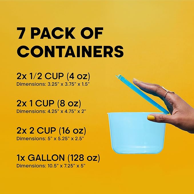 Premium Attached Food Storage Containers, Permanently Attached Plastic Lid - Image 2