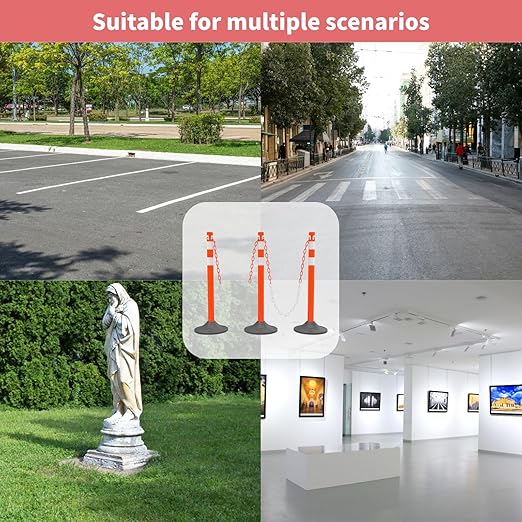 6 Pack Traffic Delineator Post Cones - Image 7