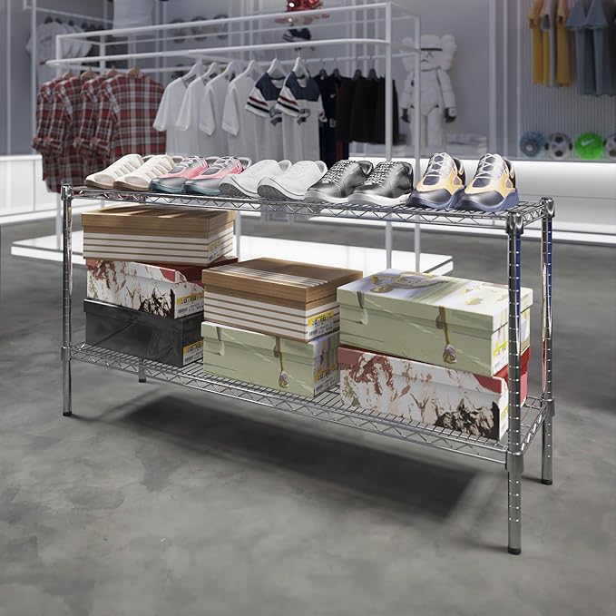 14" Deep x 54" Wide x 27" Height Wire Shelving Kit | 2-Tier | NSF Commercial - Image 2