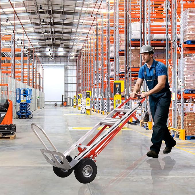 3-in-1 Industrial Aluminum Dolly Hand Truck, Convertible Hand Truck Dolly - Image 4
