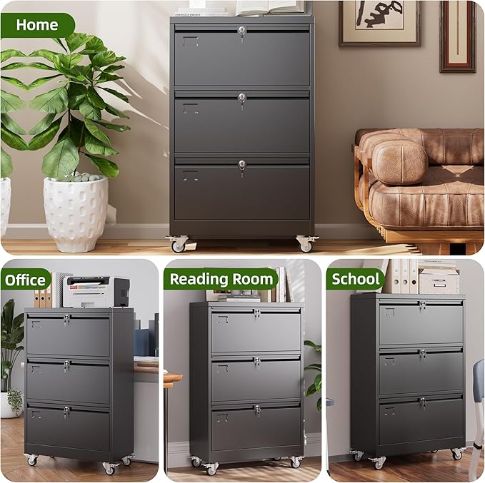 Aobabo 3 Drawer Lateral File Cabinet - Image 7