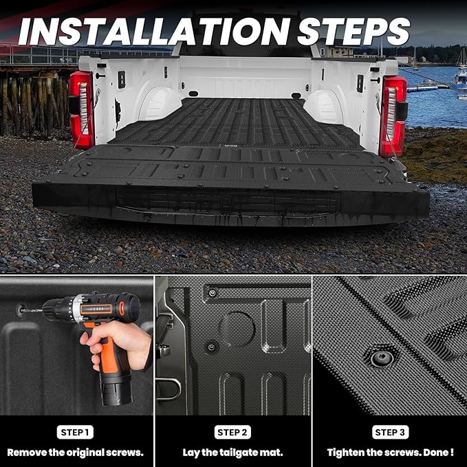 LASFIT Truck Tailgate Mat for Ford Super Duty F250 F350 F450 2026 2025 2024 - Image 3