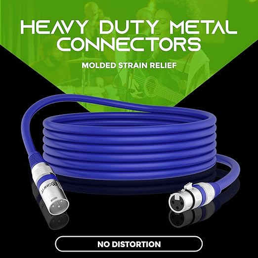 GEARit XLR Male to Female Microphone Cable 3-Pin Balanced Shielded Mixer - Image 4