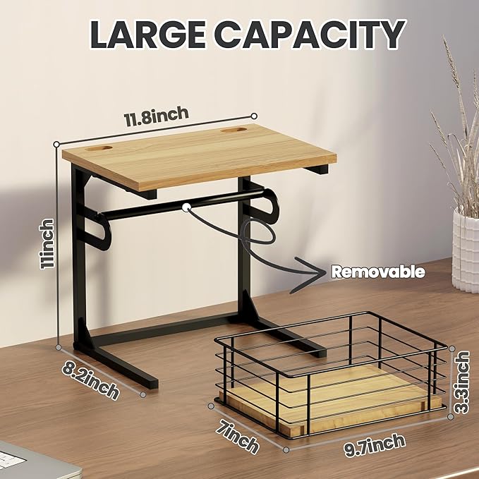 Label Holder for Rolls and Fan-Fold Labels, Wooden Thermal Sticker Roll Holder - Image 6