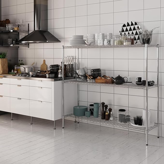 18" Deep x 60" Wide x 54" Height Wire Shelving Kit | 3-Tier | NSF Commercial - Image 5