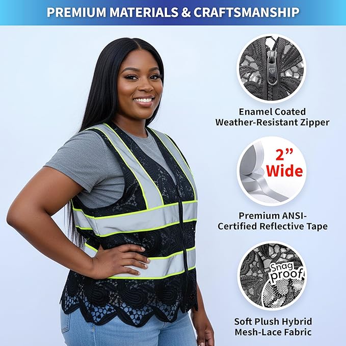 Lace-Mesh Safety Vest for Women & Men - Image 4