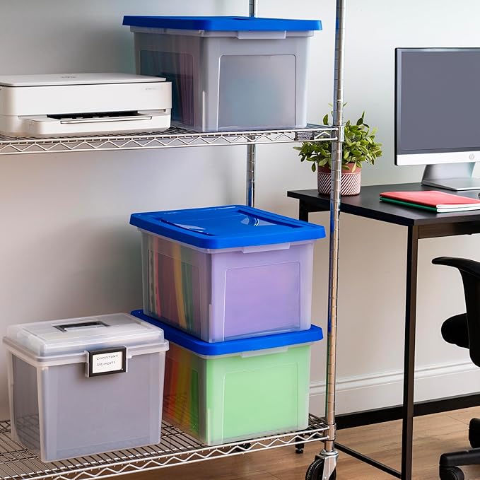 IRIS USA File Box, Plastic File Organizer Box - Image 3