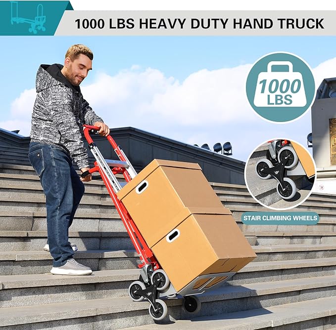3 in 1 Industrial Convertible Hand Truck Dolly, 1000 LBS Capacity Aluminum Hand - Image 5