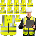 PeerBasics Safety Vest 10 Pack, ANSI Class 2, Reflective, by PeerBasics