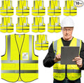 PeerBasics Safety Vest 10 Pack, ANSI Class 2, Reflective, by PeerBasics