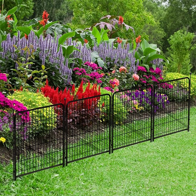 Garden Fence with Gate 32 in×27 in 4 Panels, Fence Blocker - Image 7