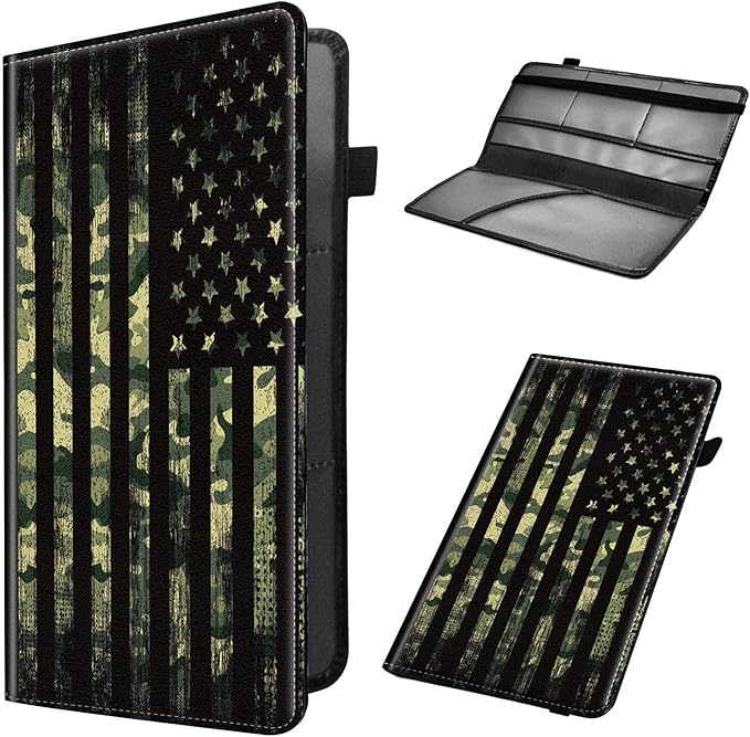 Car Registration and Insurance Holder, Leather Car Glove Box Organizer by Unknown