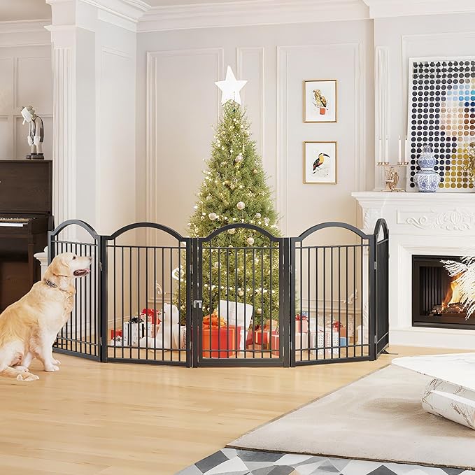 BHG Metal No-Assembly Freestanding Dog Gate - Image 4