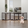 Brown Freestanding Foldable Pet Gate by Algherohein