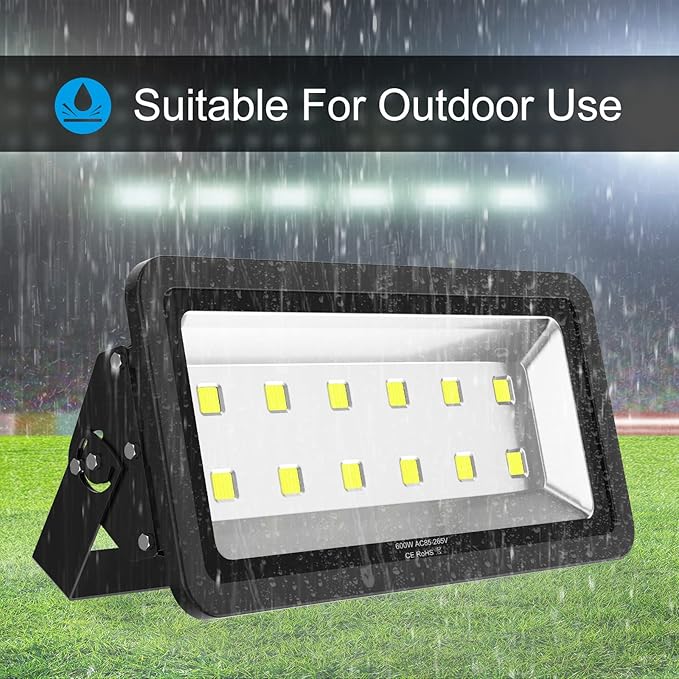 600W Outdoor LED Flood Light, 60000LM Super Bright, IP66 Waterproof, 6000K - Image 5