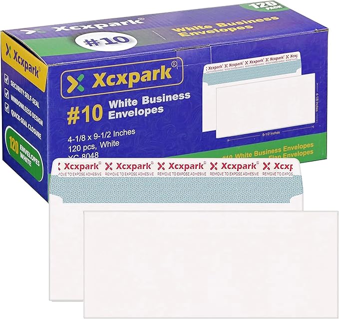 120 PCS #10 White Self Seal Kraft 4-1/8 x 9-1/2 inches Security Envelopes by Xxcxpark