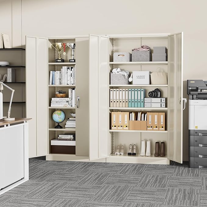 Greenvelly Garage Storage Cabinet, Steel File Cabinet - Image 8
