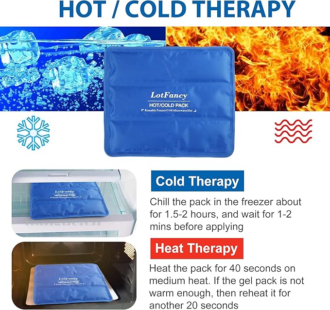 LotFancy Ice Pack for Injuries, Reusable Large Hot Cold Pack for Therapy - Image 4