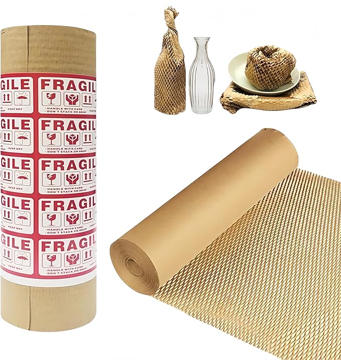 Dish Packing Kit Moving Supplies 15" x660' Honeycomb Wrapping Paper, Large by Ufriandz