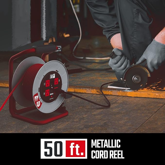 CRAFTSMAN 50 Ft. Contractor Edition Retractable Extension Cord Reel - Image 8