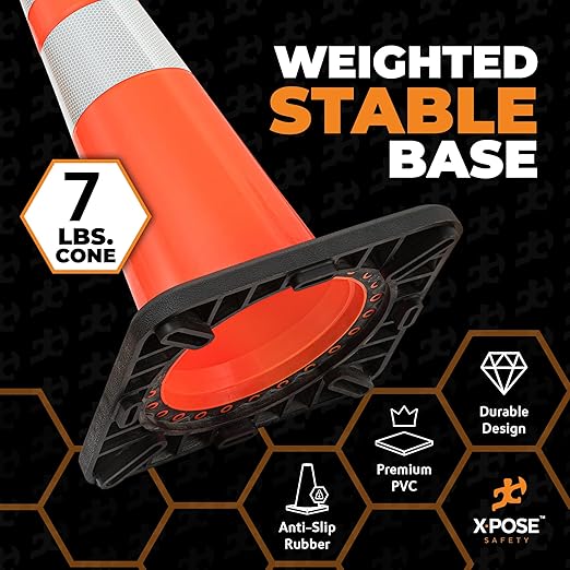 Xpose Safety 28 Inch Orange Slim Line Traffic Cones - Image 5
