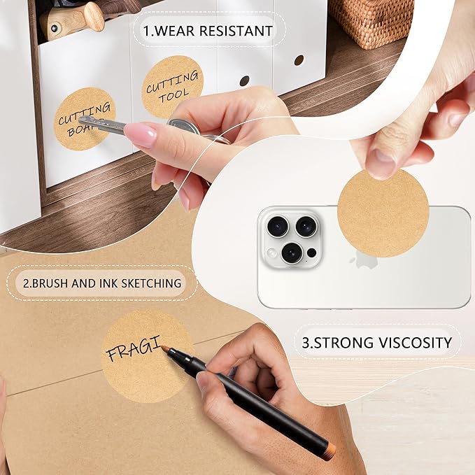 2 Inch Kraft Paper Circle Stickers 500 Pcs, Permanent Color Coding Dots - Image 3
