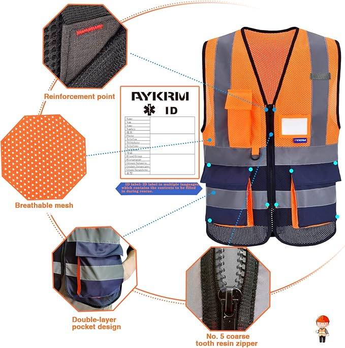 A-SAFETY High Visibility Mesh Safety Reflective Vest - Image 3