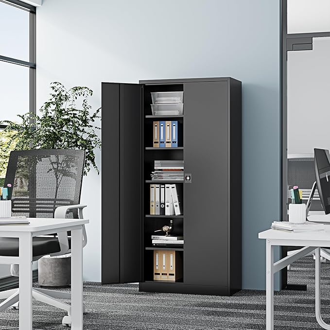 Metal Storage Cabinet-72” Black Tall Steel File Cabinets - Image 4