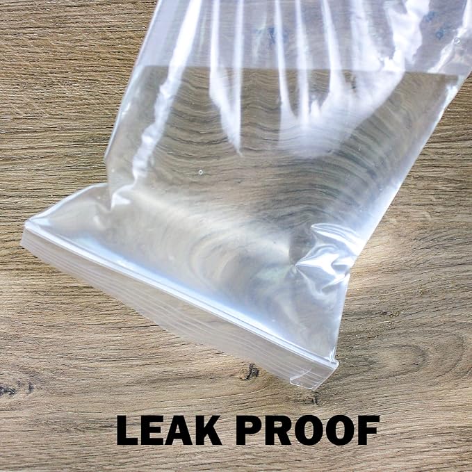 8" X 10" 2 Mil Clear Reclosable Zip Plastic Poly Bags, Quart - Image 5