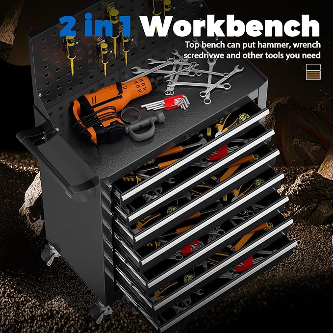INTERGREAT 7 Drawers Rolling Tool Chest - Image 8