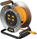 Masterplug 50ft Cord Reel, Metal Steel Cable Drum, Retractable Extension Lead by Masterplug