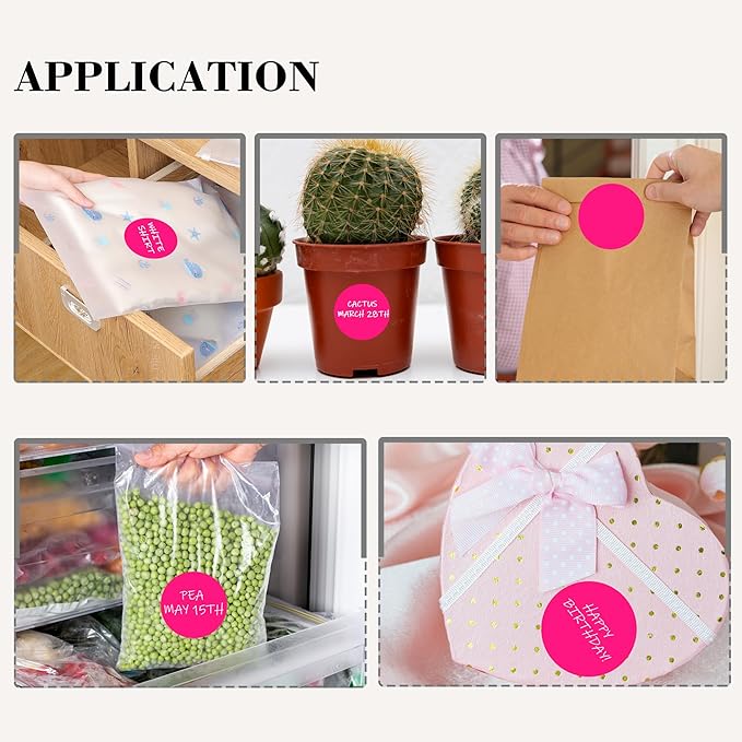 2 Inch Fluorescent Pink Circle Stickers 500 Pcs, Permanent Color Coding Dots - Image 7