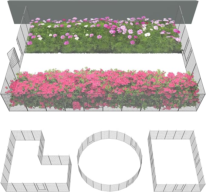 FXW Garden Fence Outdoor for The Yard – 50in x 62.6ft Heavy Duty Metal Animal by FXW