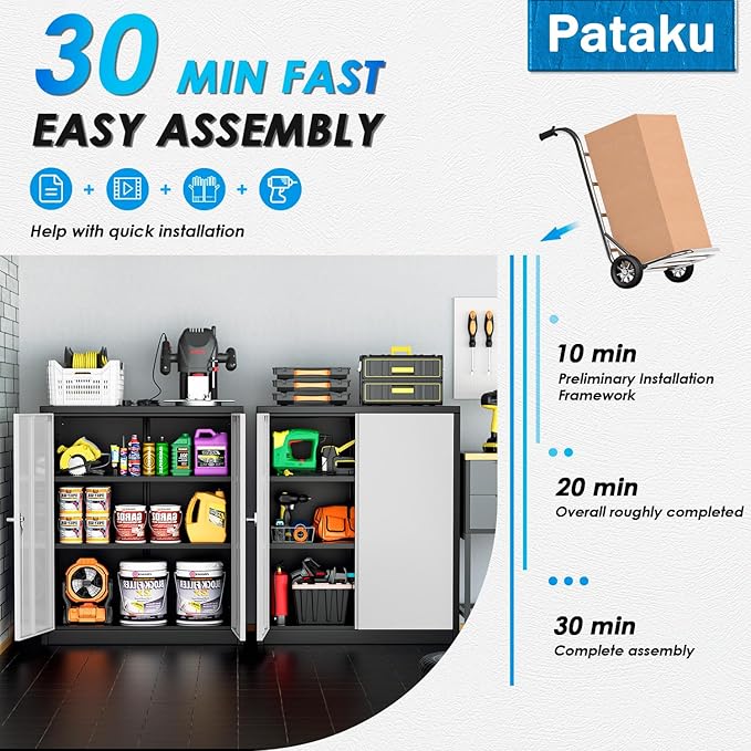 Pataku Metal Storage Cabinet, Garage Cabinet - Image 7