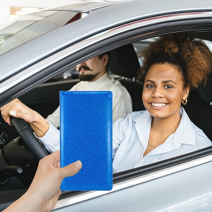 Car Registration and Insurance Holder, Leather Magnetic Shut Vehicle Glove Box - Image 6