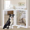 LZRS 2-Panel Freestanding Adjustable Wooden Dog Gate—30” Tall Foldable Pet by LZRSPET