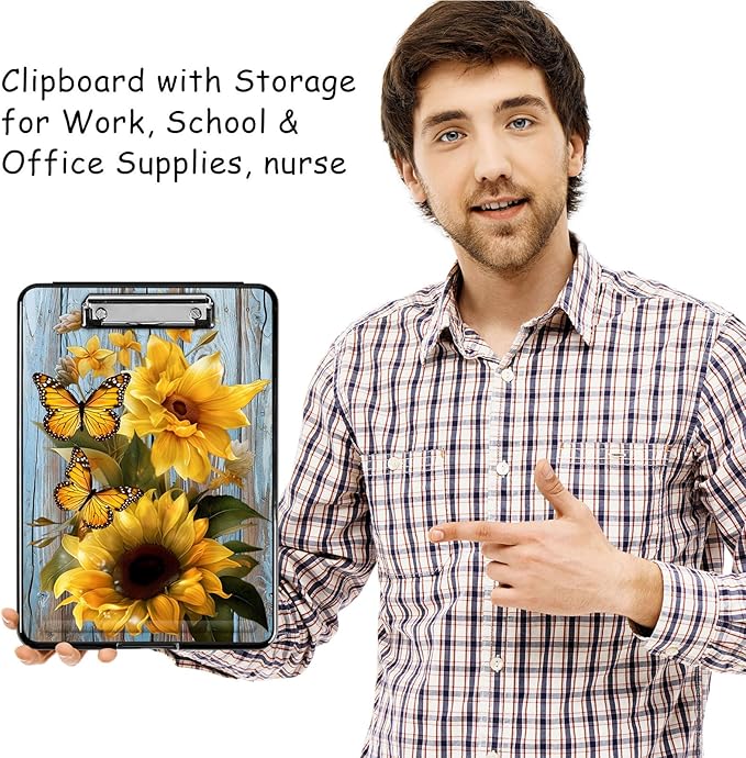 Clipboard with Storage, High Capacity Plastic Storage Clipboard with Low - Image 7