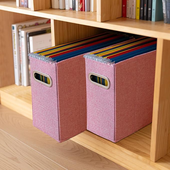 4 Packs Letter Size File Organizer, File Folders Organizer, Fabric Storage Box - Image 7