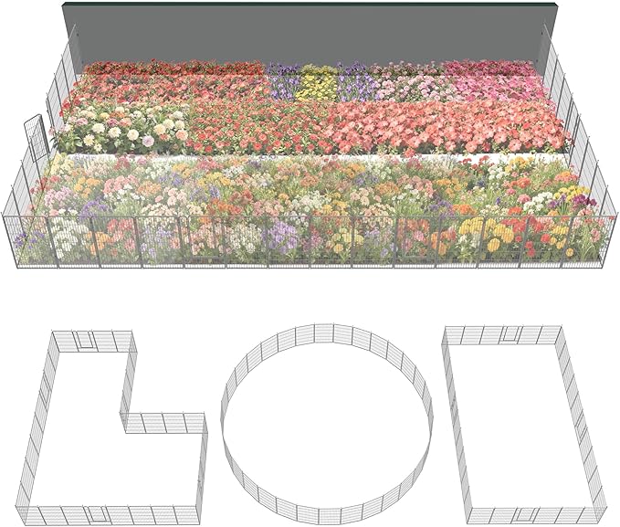 FXW Garden Fence Outdoor for The Yard – 45in x 72.9ft Heavy Duty Metal Animal by FXW